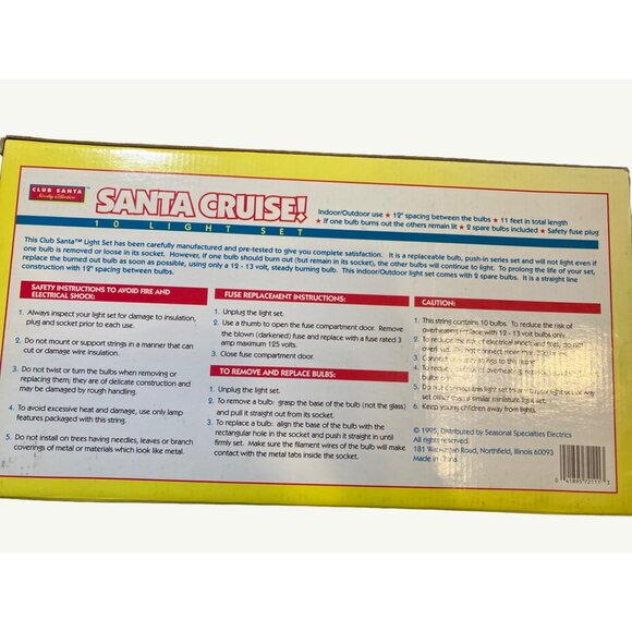 Club Santa Santa Cruise 10 Light Set - Indoor/Outdoor Use - Santa Cruisin' in St - Picture 5 of 10